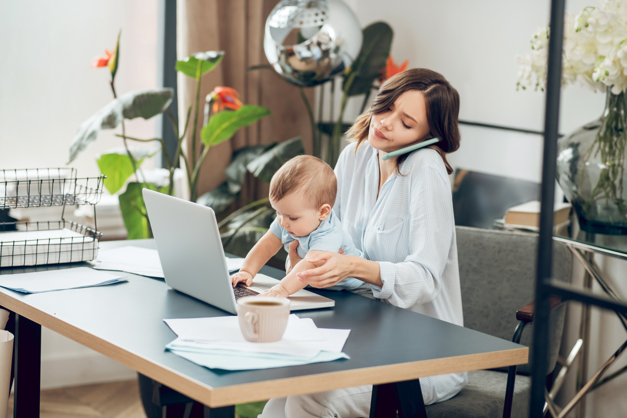 Child Disturbing Mom at Work 
